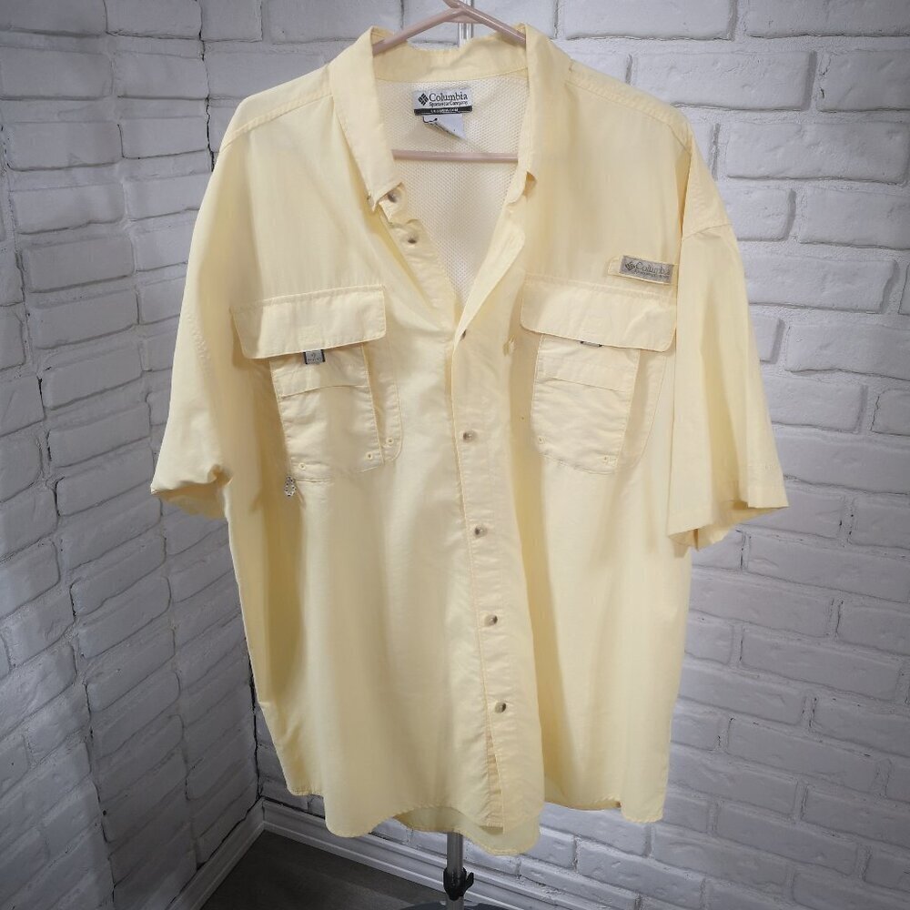 Columbia Sportswear Performance Fishing Gear Men's Size XL Yellow Shirt